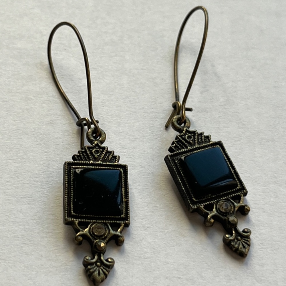 Edwardian Style Brass Earrings